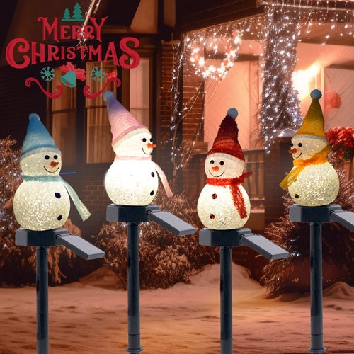 Solar Christmas Snowman Outdoor Decor Stake Light
