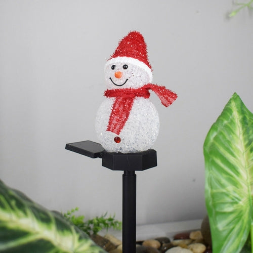 Solar Christmas Snowman Outdoor Decor Stake Light