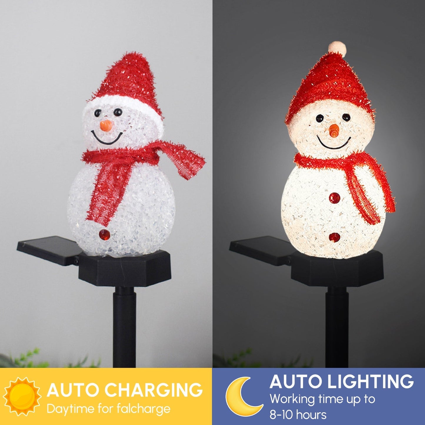 Solar Christmas Snowman Outdoor Decor Stake Light