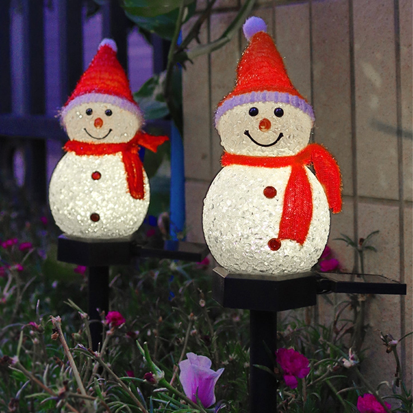 Solar Christmas Snowman Outdoor Decor Stake Light