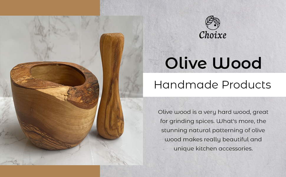 Handcrafted Olive Wood Mortar and Pestle – Timeless Kitchen Essential