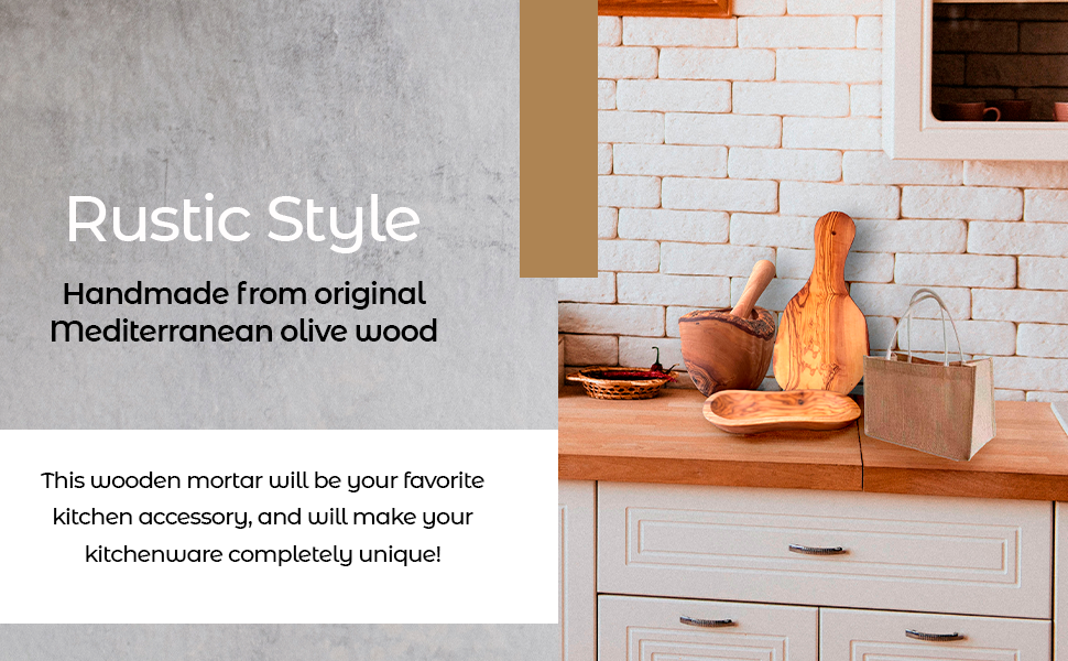 Handcrafted Olive Wood Mortar and Pestle – Timeless Kitchen Essential