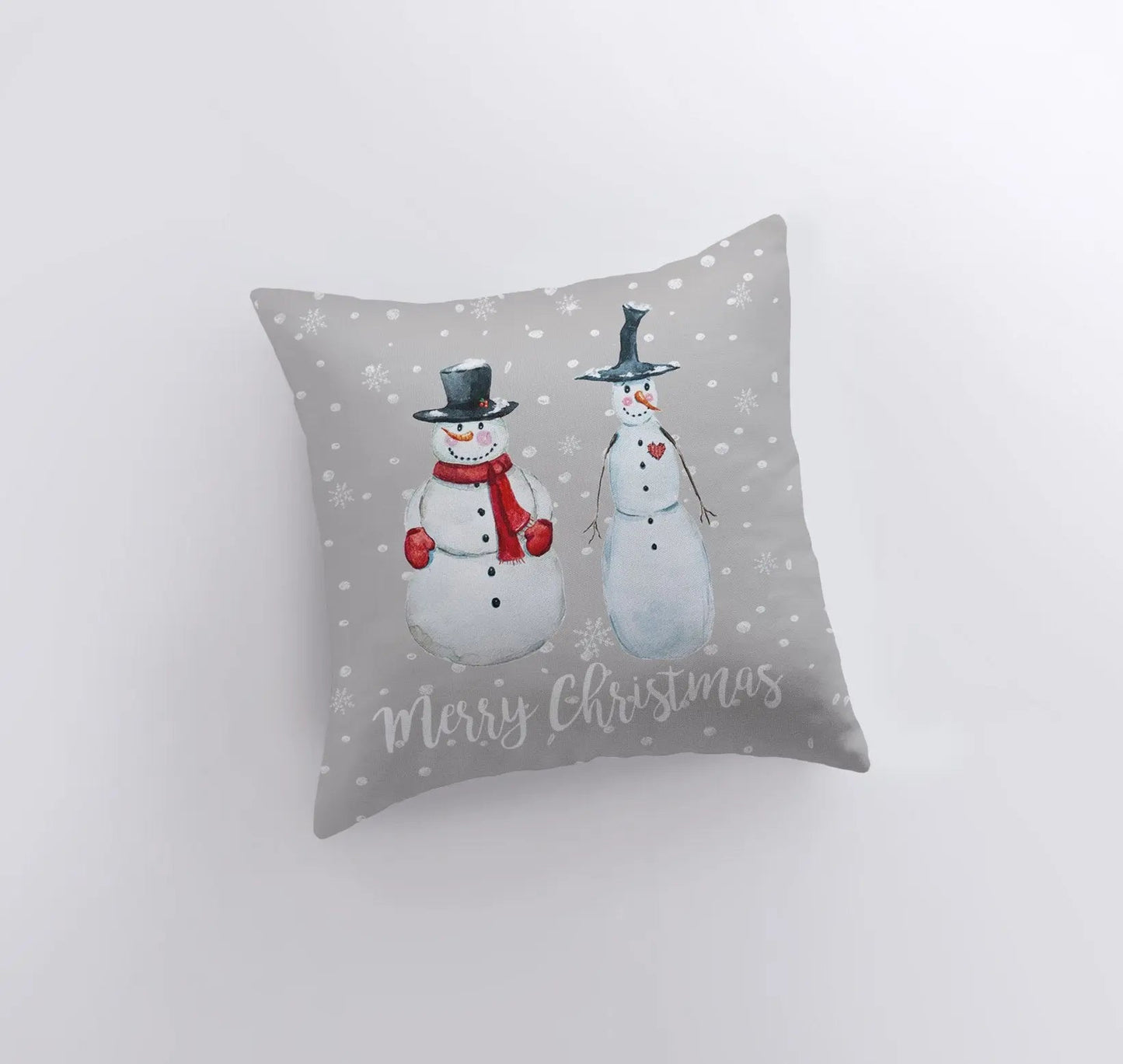 Primitive Snowmen Throw Pillow Cover | Primitive Christmas Decor |