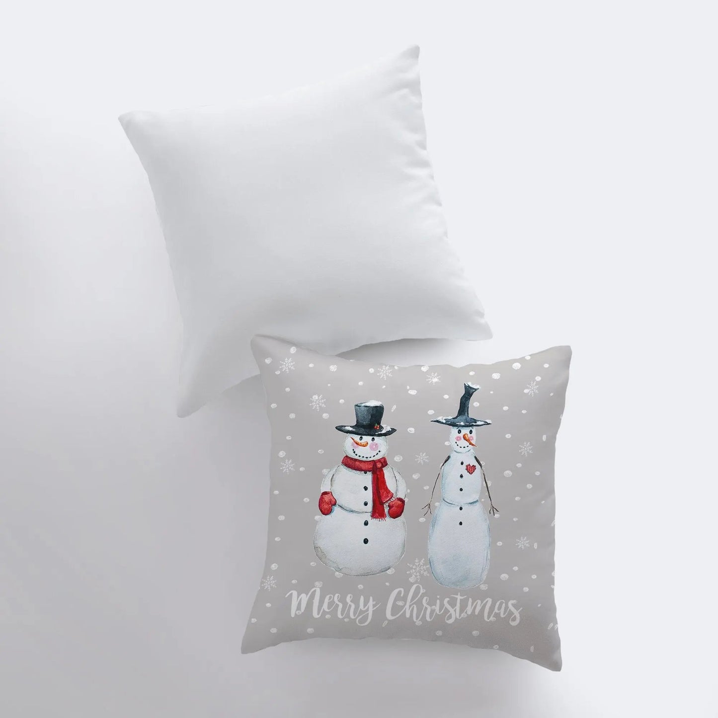 Primitive Snowmen Throw Pillow Cover | Primitive Christmas Decor |
