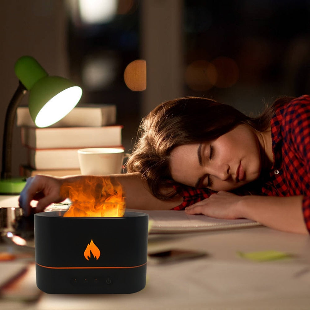 Essential Oil Diffuser with Flame Effect and Timer