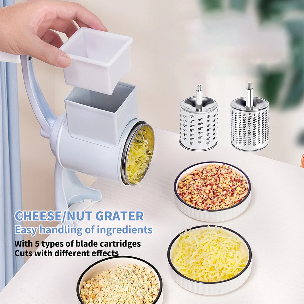 Ultimate Rotary Grater & Food Mill Nut Grinder with Dual Drum Blades