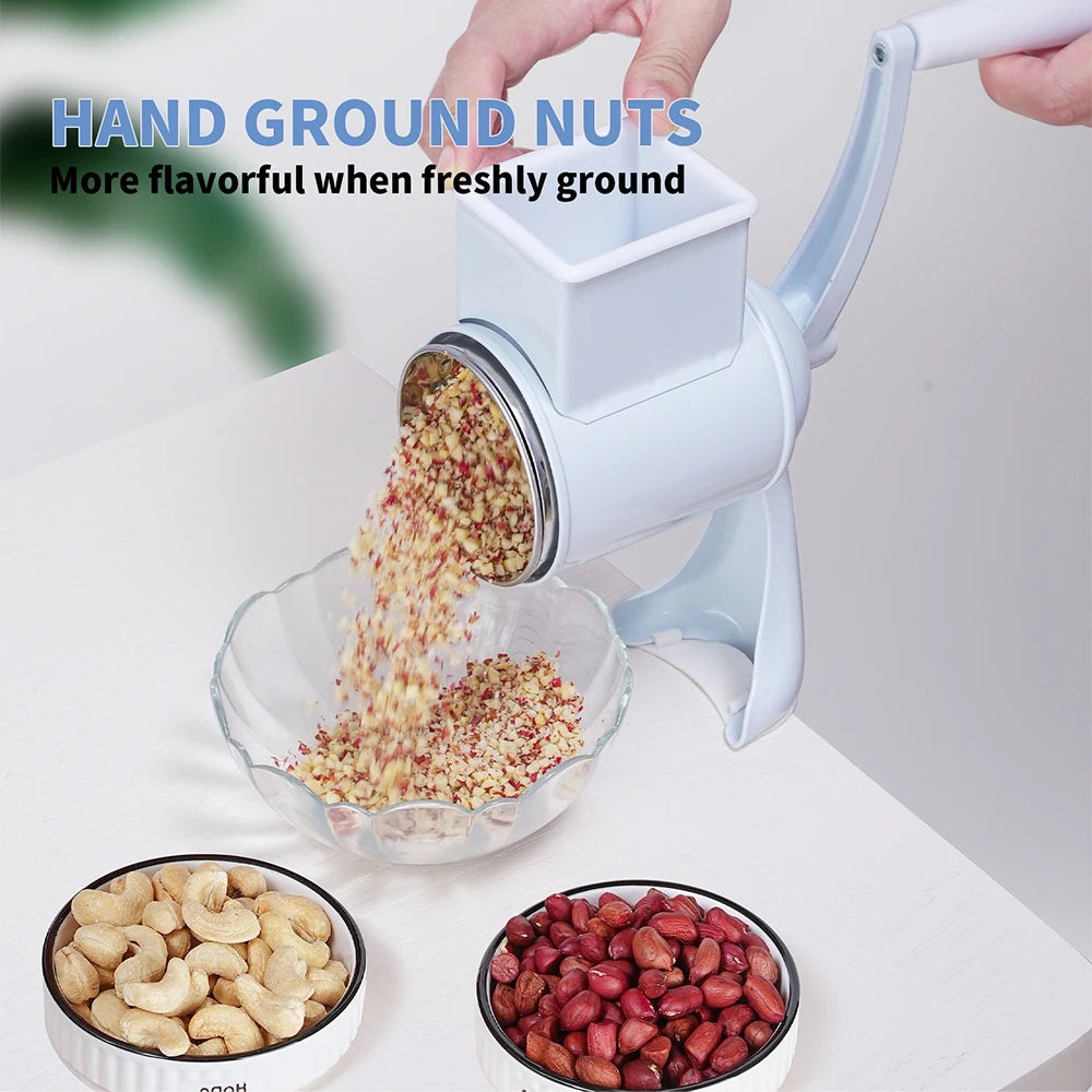 Ultimate Rotary Grater & Food Mill Nut Grinder with Dual Drum Blades