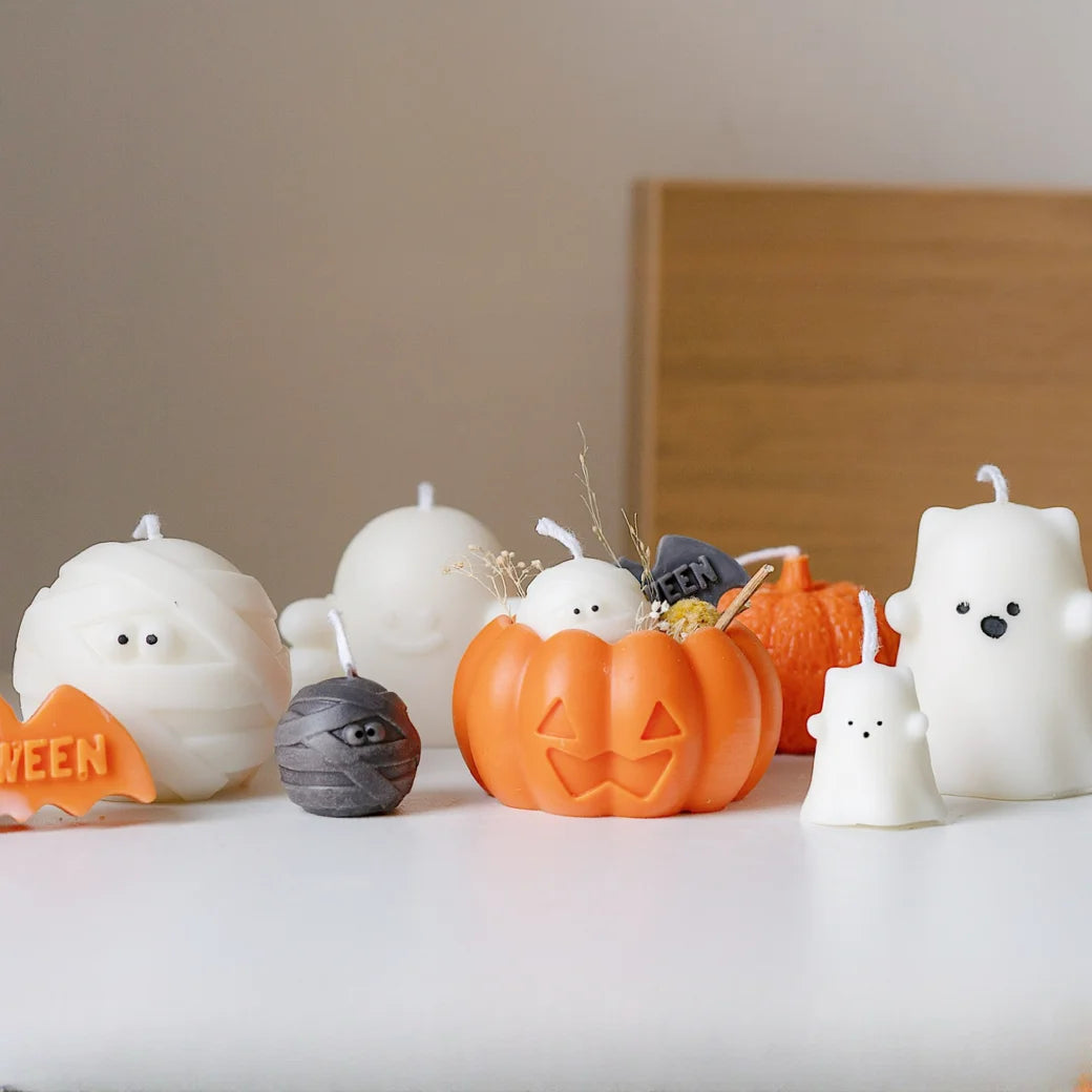 Halloween Silicone Mold - Pumpkin and Ghost Shapes for DIY Candles, Candy, and Chocolate, Food Grade