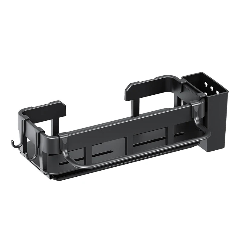 Wall-Mounted Kitchen Sink Drainer and Sponge Holder - No Drill Soap Rack for Easy Storage and Organization