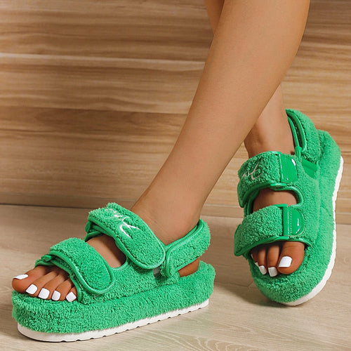 Cute Casual Women’s Sandals with Thick Soles – Available in Blue, Orange, Black, and Green