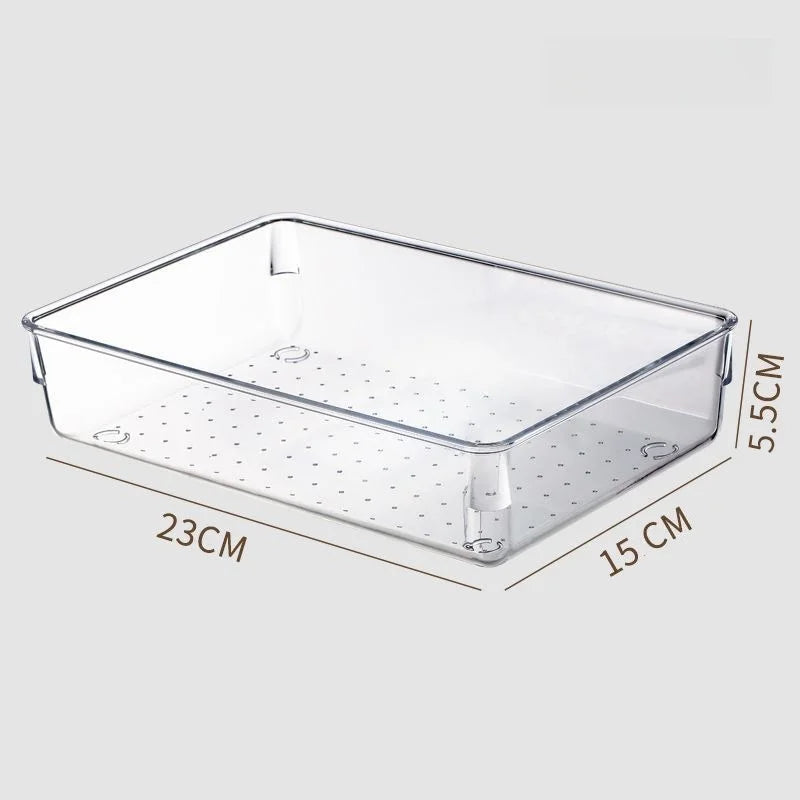 Clear Plastic Drawer Organizers Desk Dividers Bins Home Dresser Office Kitchen Drawer Separator Makeup Jewelry Organization Gadg