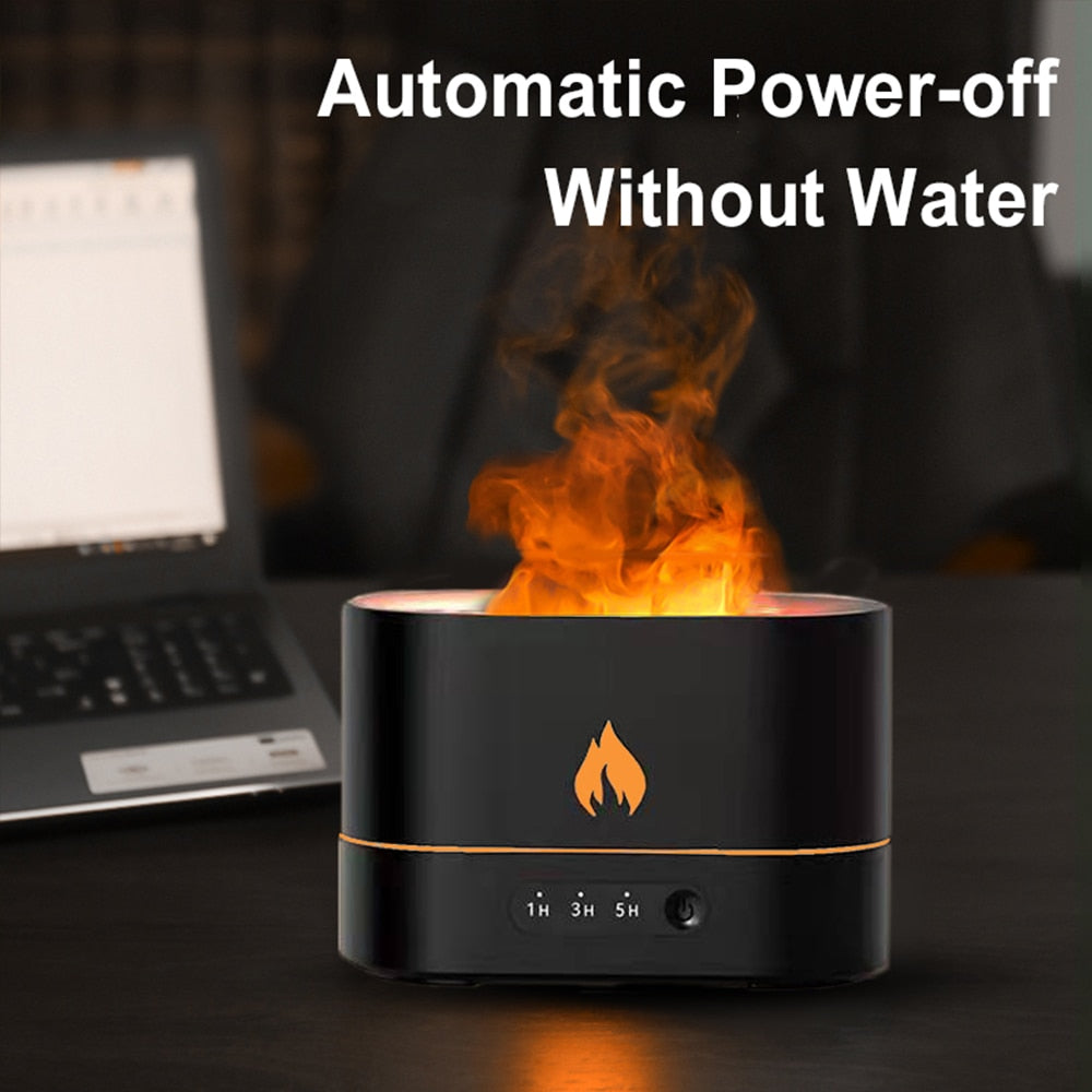 Essential Oil Diffuser with Flame Effect and Timer
