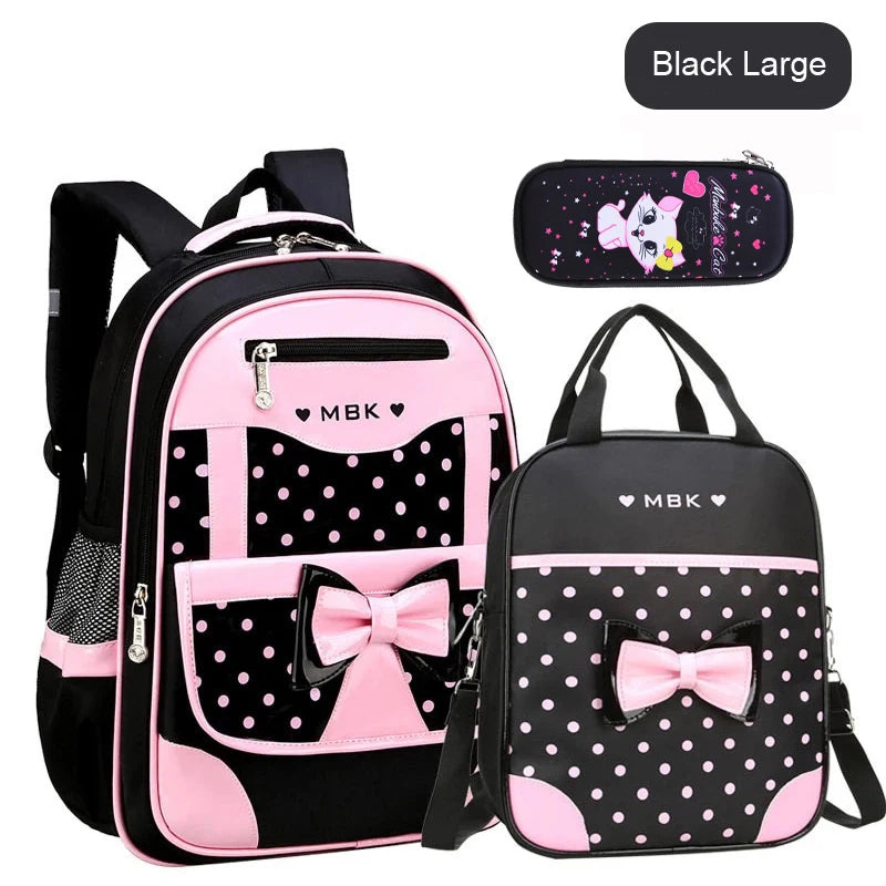 3-Piece Adorable School Bag Set for Girls