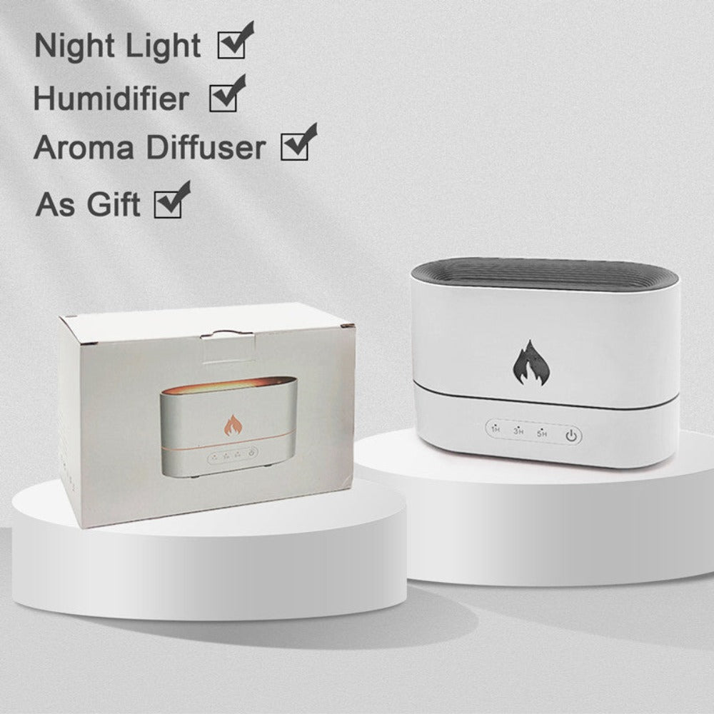 Essential Oil Diffuser with Flame Effect and Timer