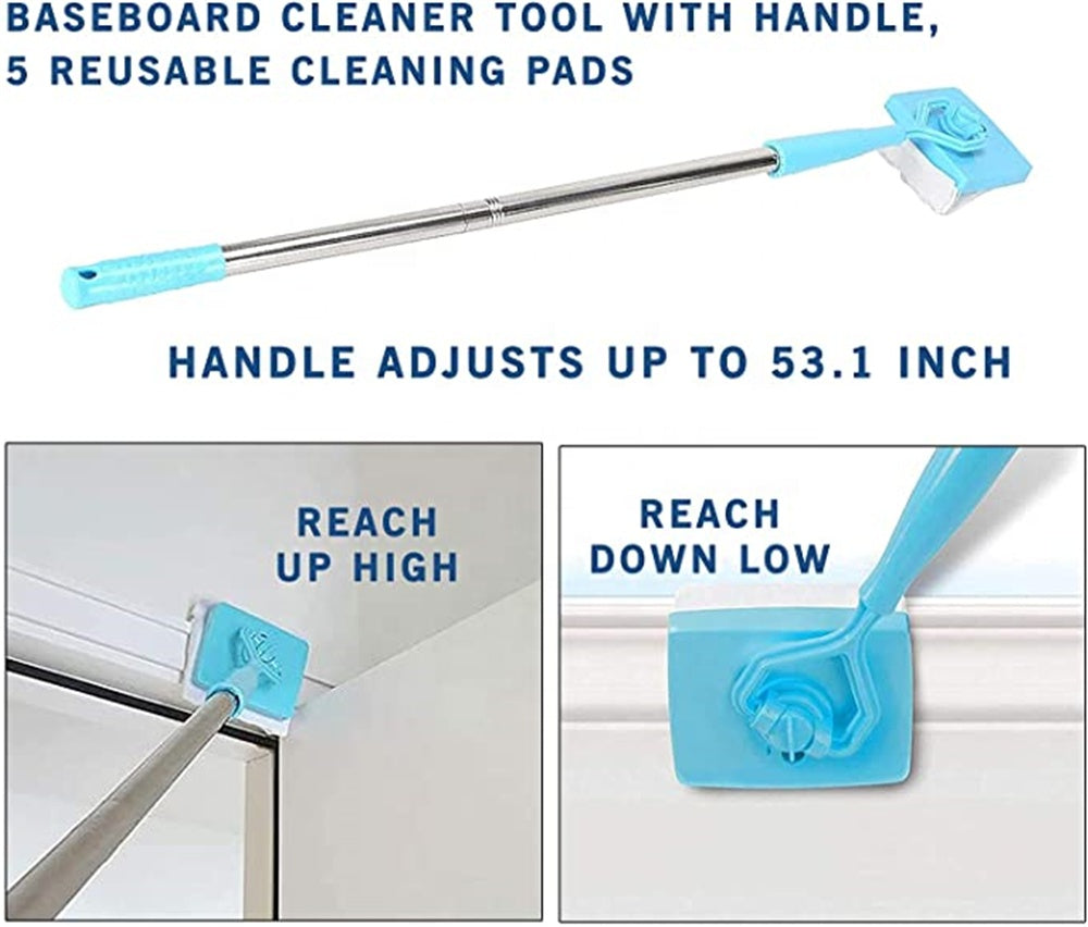 Baseboard Buddy Retractable Universal Cleaning Brush and Mop