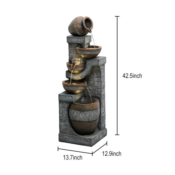 42.5-Inch Garden Landscape Water Fountain for Home and Garden Decor