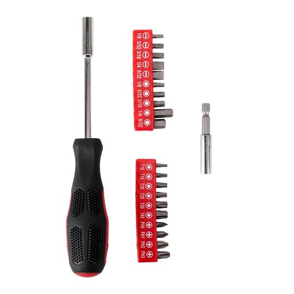 39-Piece Hand Tool Set: Home Repair Kit with Measuring Tape, Pliers, and More