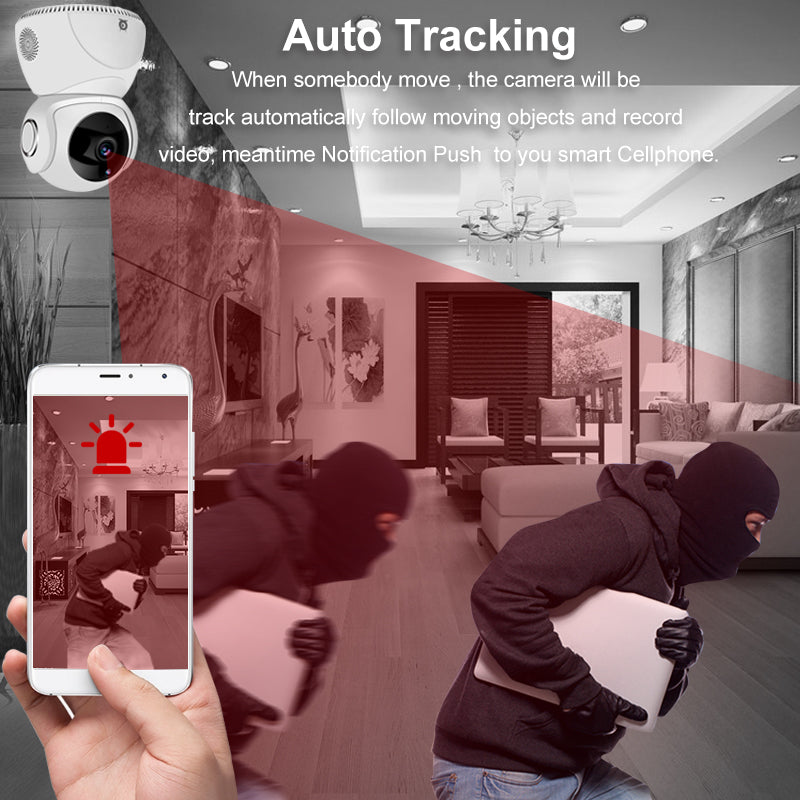 1080P HD 360° Panoramic PTZ Wireless WiFi Camera