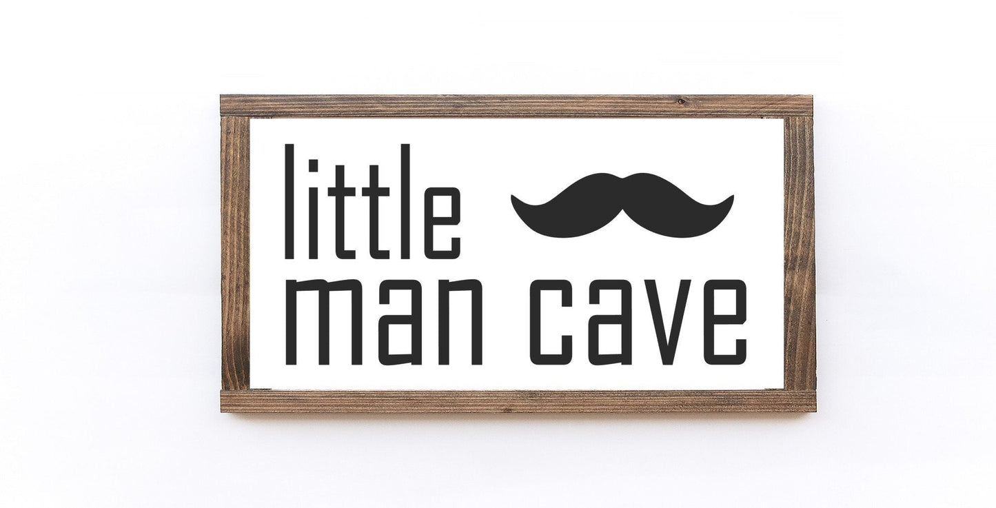 Little Man Cave Wooden Sign