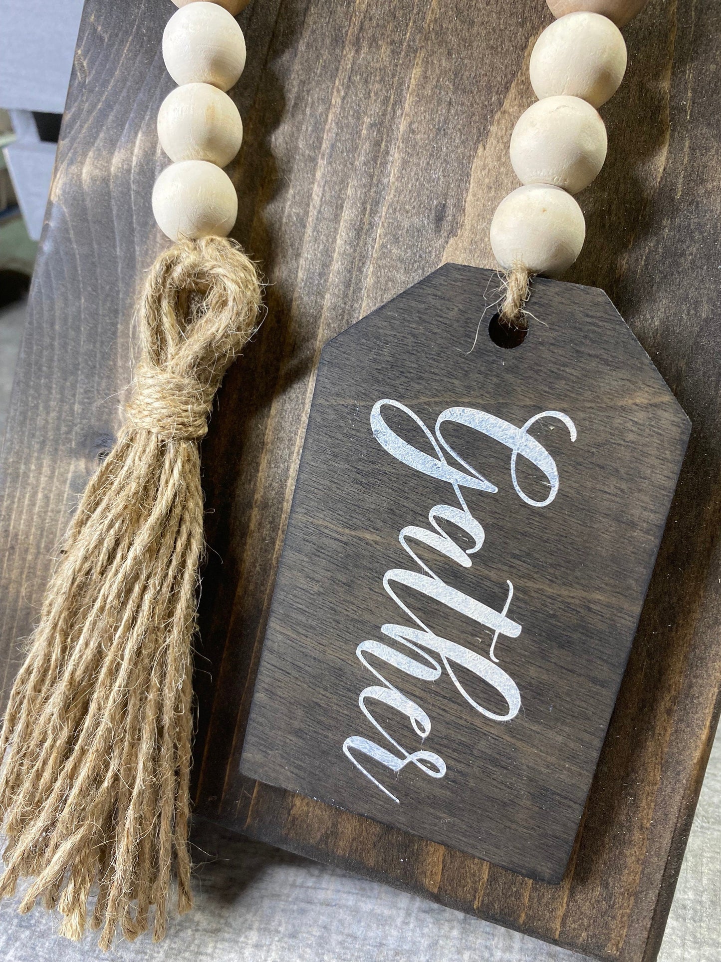 Fall Wood Bead Garland | Autumn Tiered Tray Decor | Seasonal Bead Garland