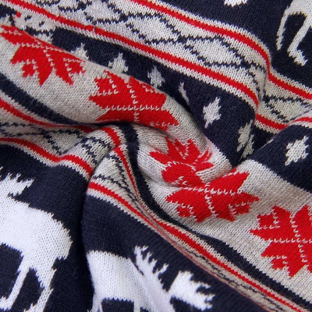 Baby Christmas Deer Pattern Long-Sleeve Onesie with Shoulder Buttons