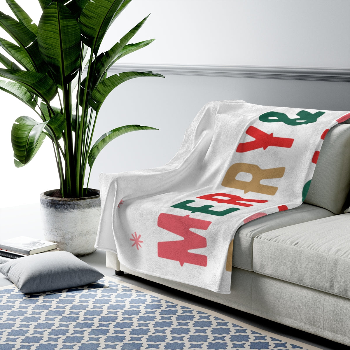 Merry & Bright Christmas Plush Throw Blanket