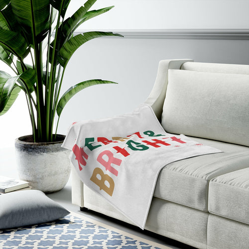 Merry & Bright Christmas Plush Throw Blanket