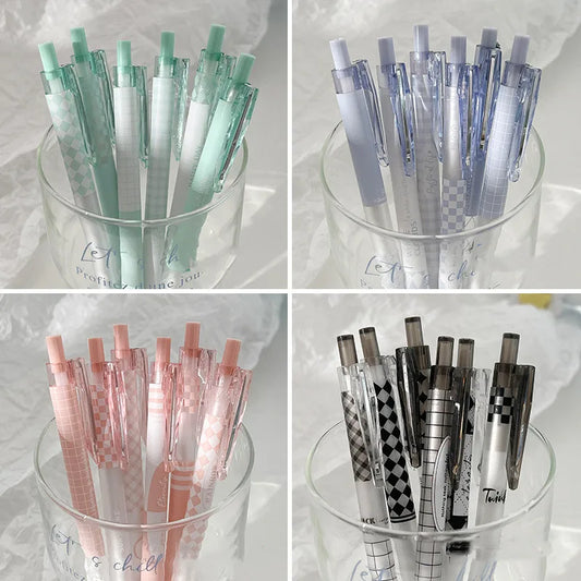 6-Piece Set: Fashion Gel Pens - Lovely Style Stationery with 0.5mm Black Ink, Perfect for Scrapbooking and Back-to-School Supplies