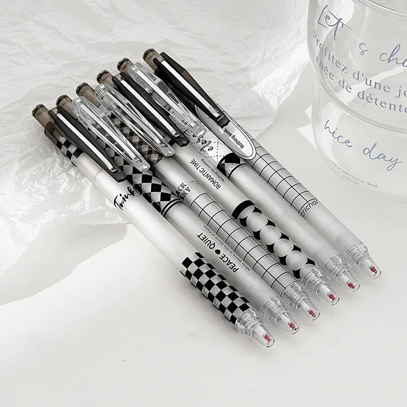 6-Piece Set: Fashion Gel Pens - Lovely Style Stationery with 0.5mm Black Ink, Perfect for Scrapbooking and Back-to-School Supplies