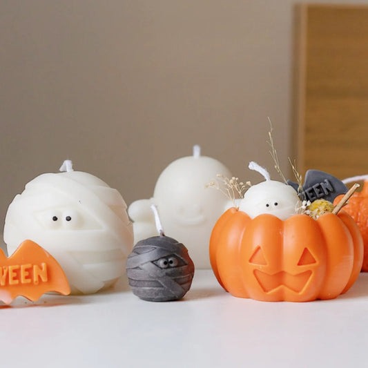 Halloween Silicone Mold - Pumpkin and Ghost Shapes for DIY Candles, Candy, and Chocolate, Food Grade