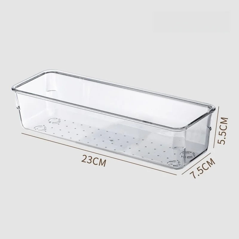Clear Plastic Drawer Organizers Desk Dividers Bins Home Dresser Office Kitchen Drawer Separator Makeup Jewelry Organization Gadg