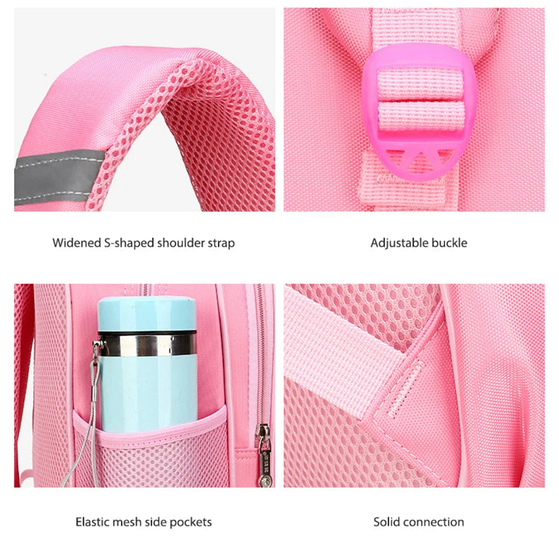 3-Piece Adorable School Bag Set for Girls