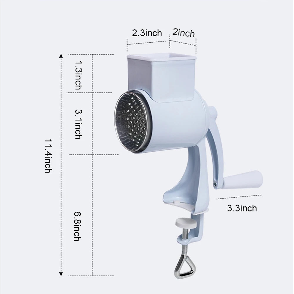 Ultimate Rotary Grater & Food Mill Nut Grinder with Dual Drum Blades