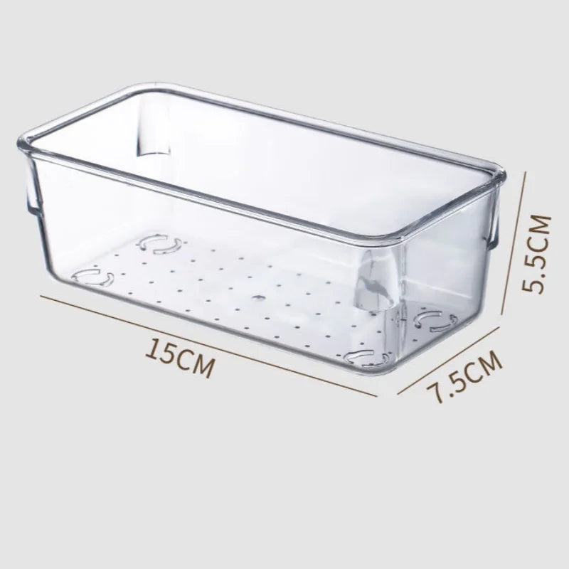 Clear Plastic Drawer Organizers Desk Dividers Bins Home Dresser Office Kitchen Drawer Separator Makeup Jewelry Organization Gadg