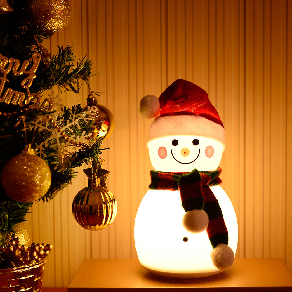 Rechargeable Portable Christmas Snowman Music Night Light
